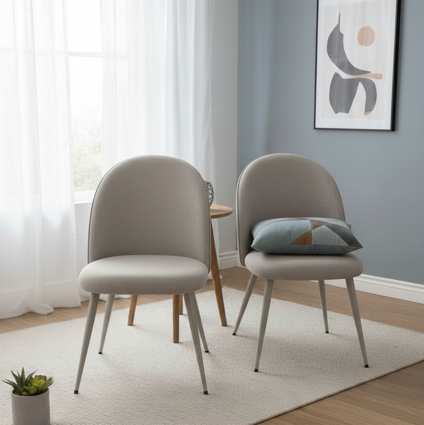 FAUNA DINNING CHAIR SET OF 2 BEIGE