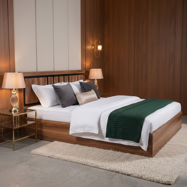 Archer Neo King Size Bed with Box Storage - Modern Engineered Wood Design dimensions