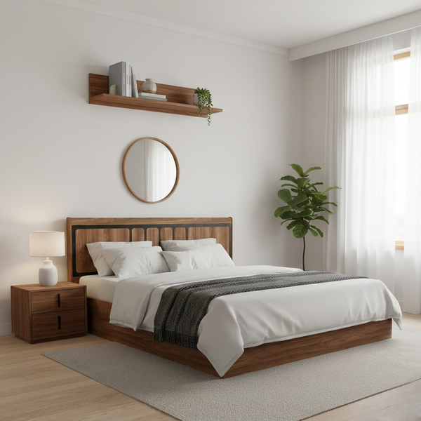 Archer Neo Queen Size Bed with Box Storage - Modern Engineered Wood Design dimensions
