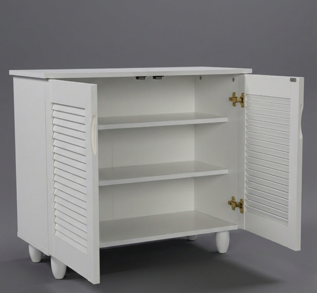 KAIRA 2 DOOR SHOE RACK ALL WHITE