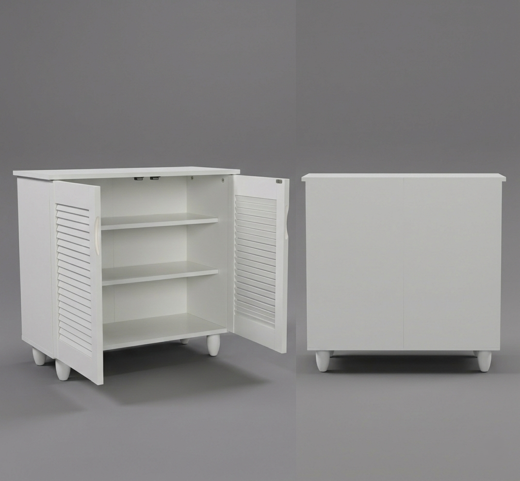 KAIRA 2 DOOR SHOE RACK ALL WHITE