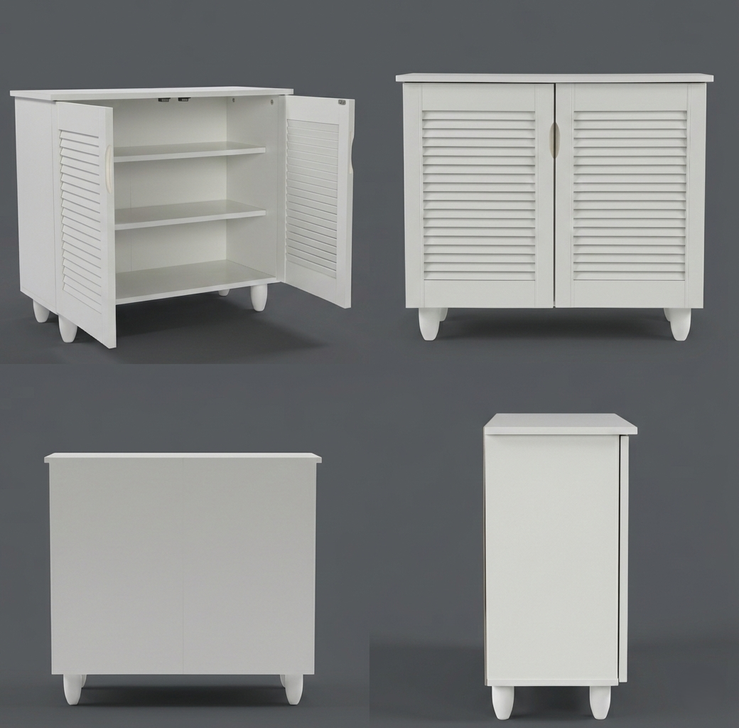 KAIRA 2 DOOR SHOE RACK ALL WHITE