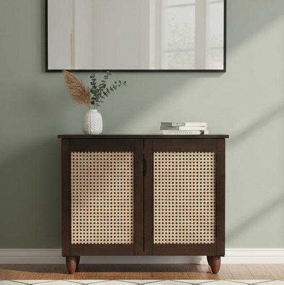 KAIRA 2 DOOR SHOE RACK WENGE NEW