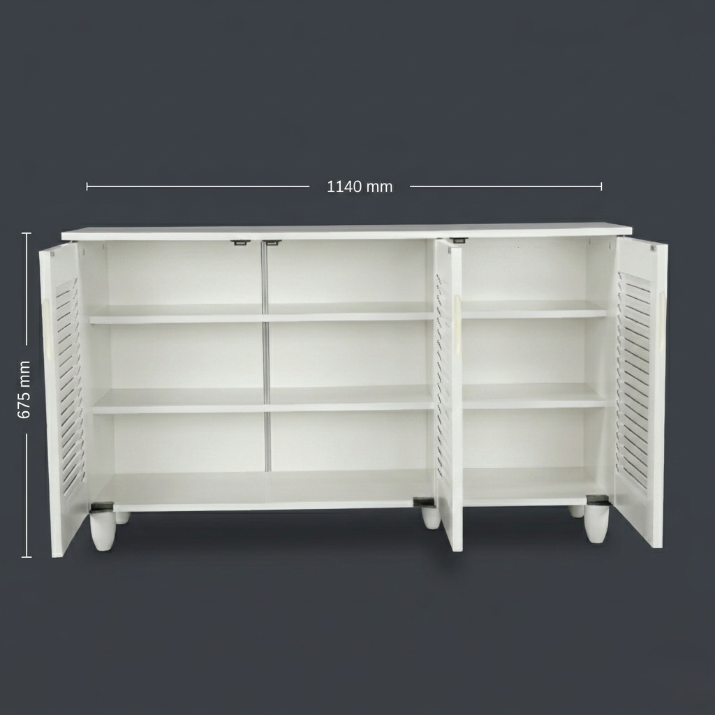 CYRA 3 DOOR SHOE RACK ALL WHITE