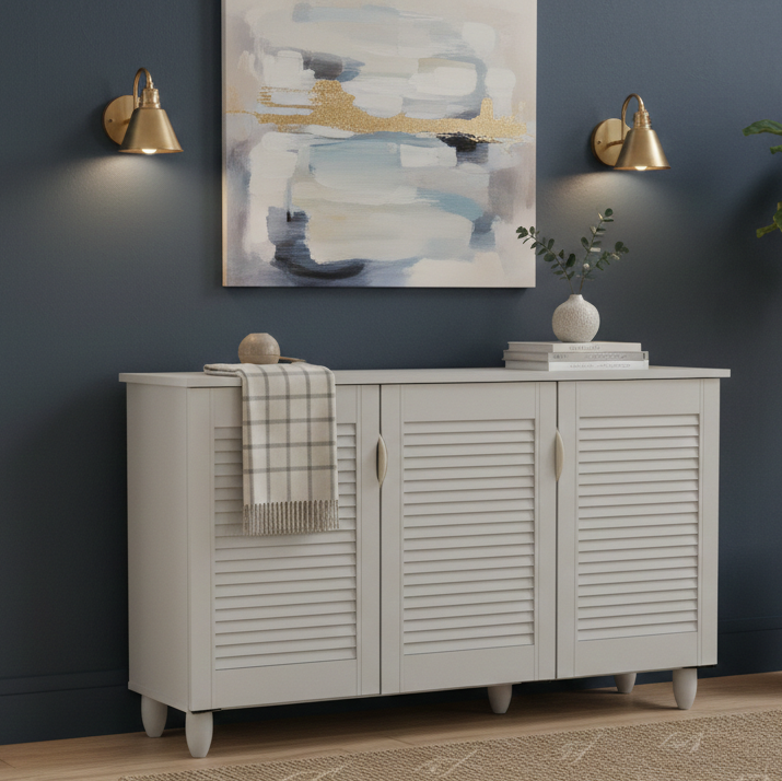 CYRA 3 DOOR SHOE RACK ALL WHITE