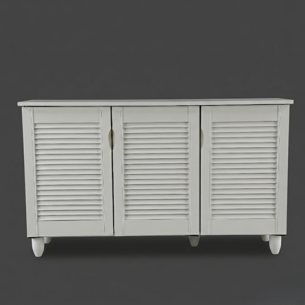 CYRA 3 DOOR SHOE RACK ALL WHITE