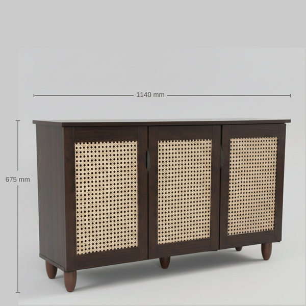 Cyra 3 Door Shoe Rack Wenge New dimensions