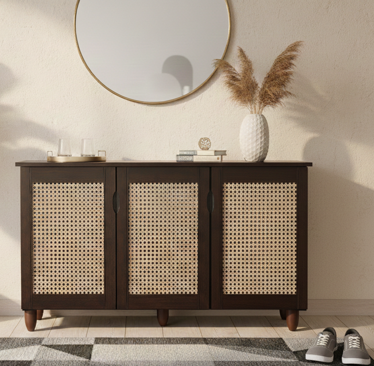 CYRA 3 DOOR SHOE RACK WENGE NEW