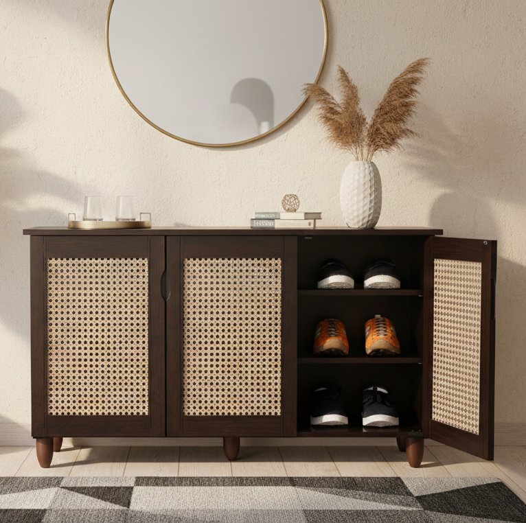 CYRA 3 DOOR SHOE RACK WENGE NEW