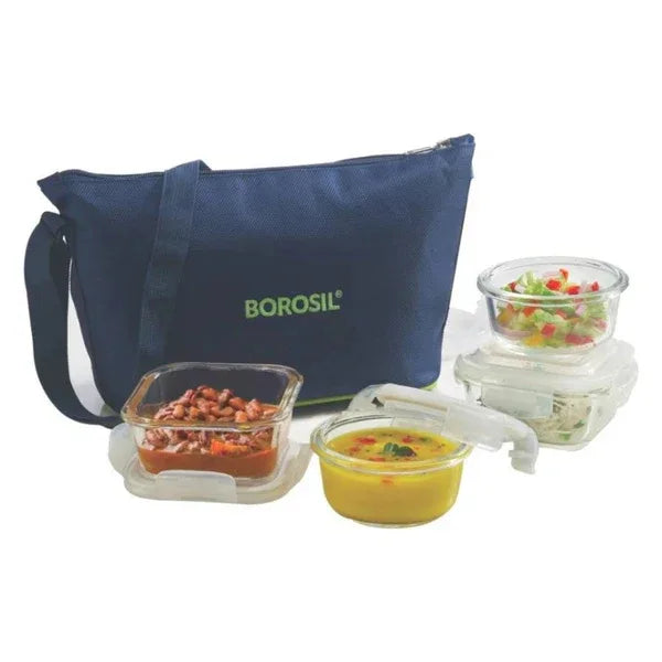Borosil Daisy Lunch Box Set Of 4 - HomeTown