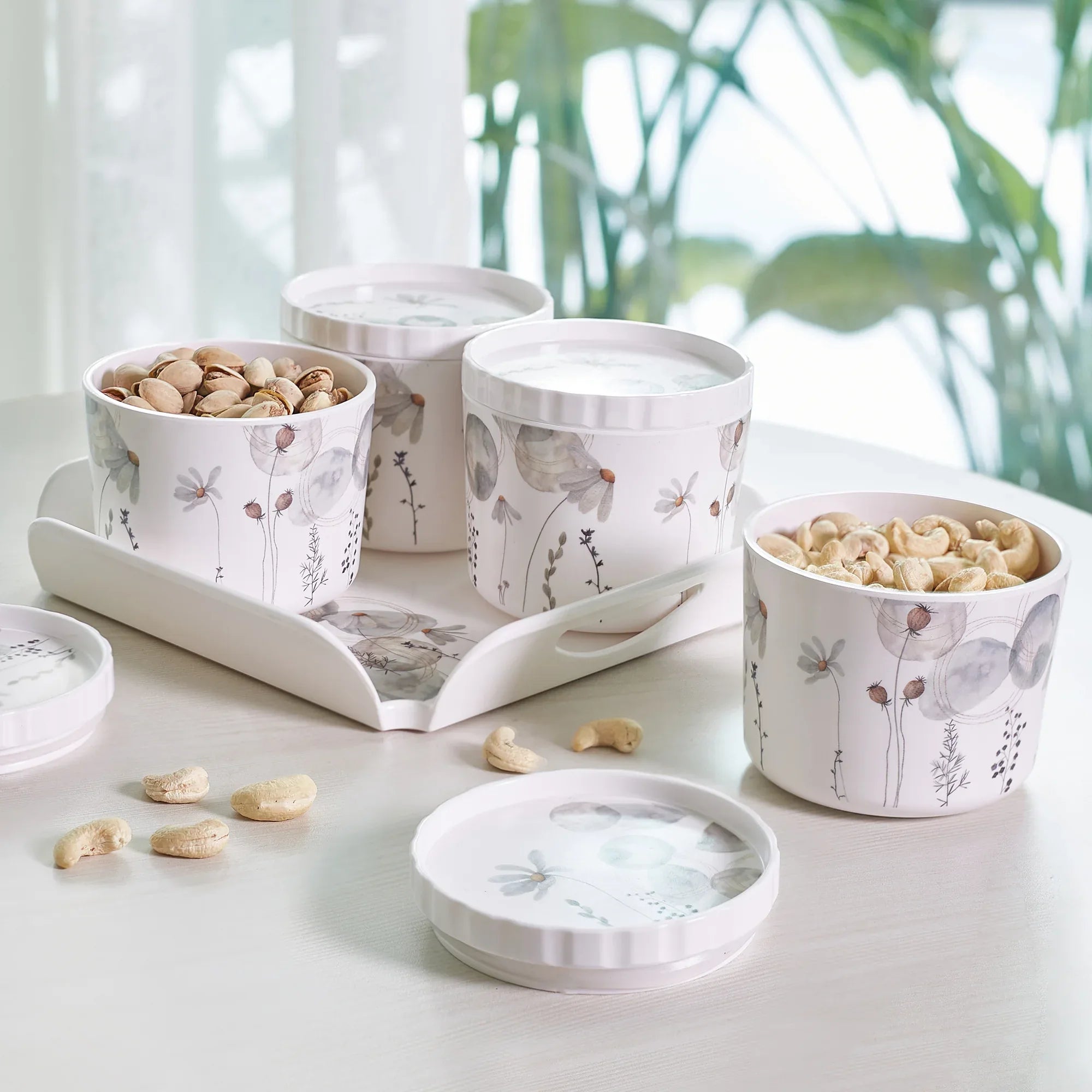 Zinnea Melamine Serving Set of 5 in Multi Colour by Servewell - HomeTown