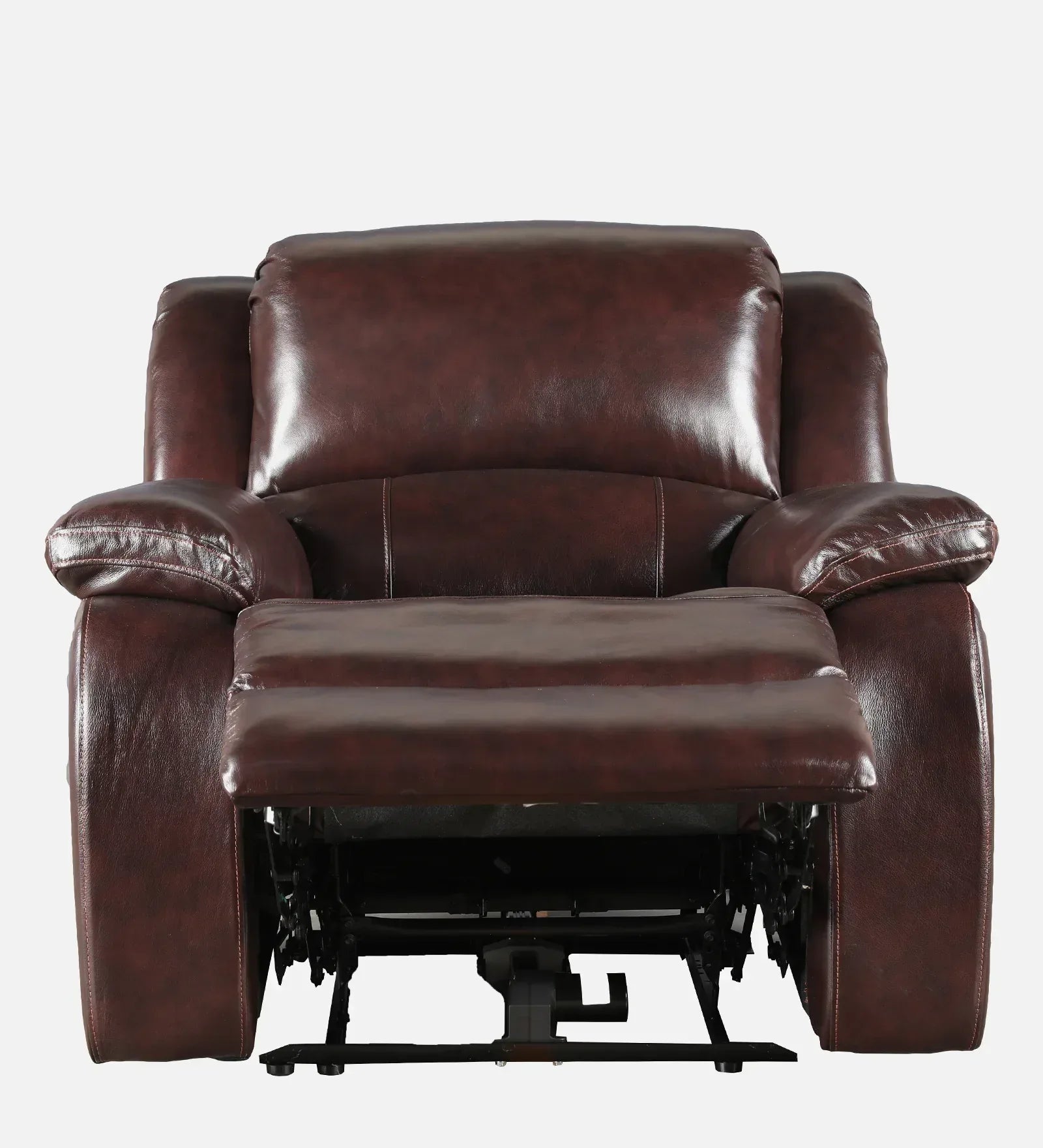 Rhine Half Leather Electric Recliner In Brown Colour - HomeTown