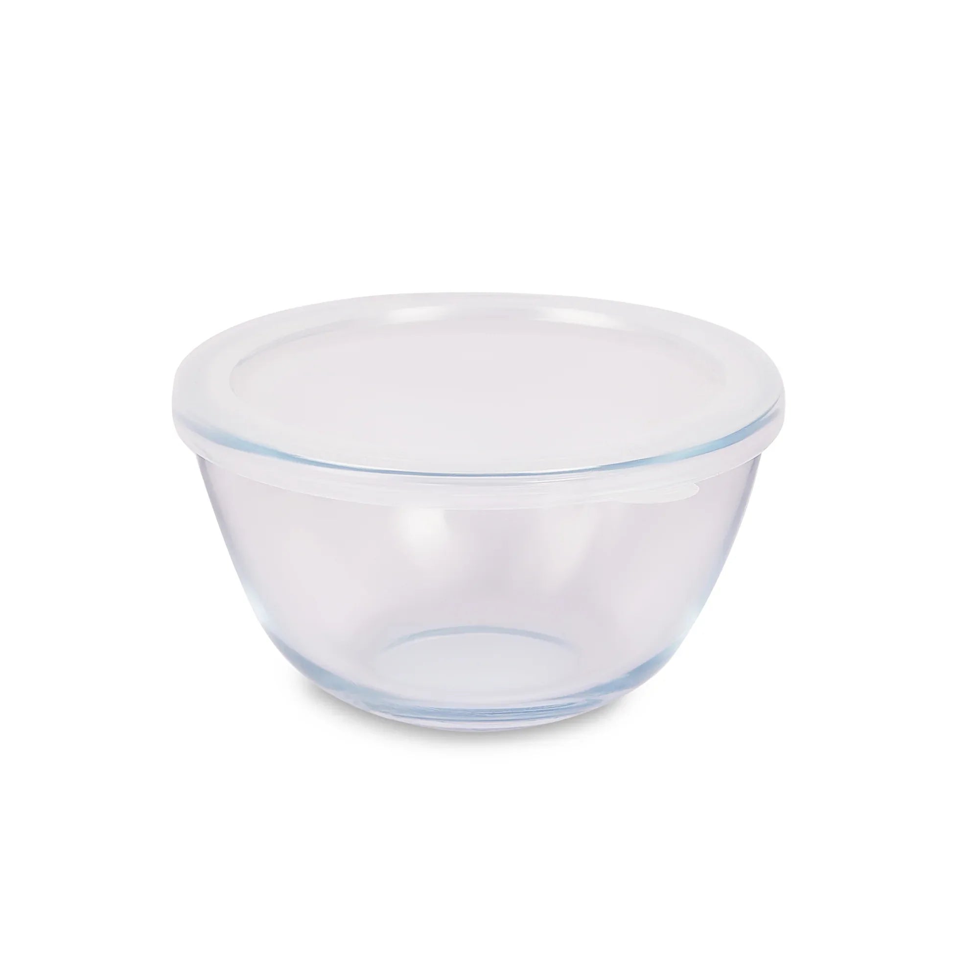 Fiesta Borosilicate Glass Mixing Bowl with Lid Set of 3 in Clear Colour - HomeTown