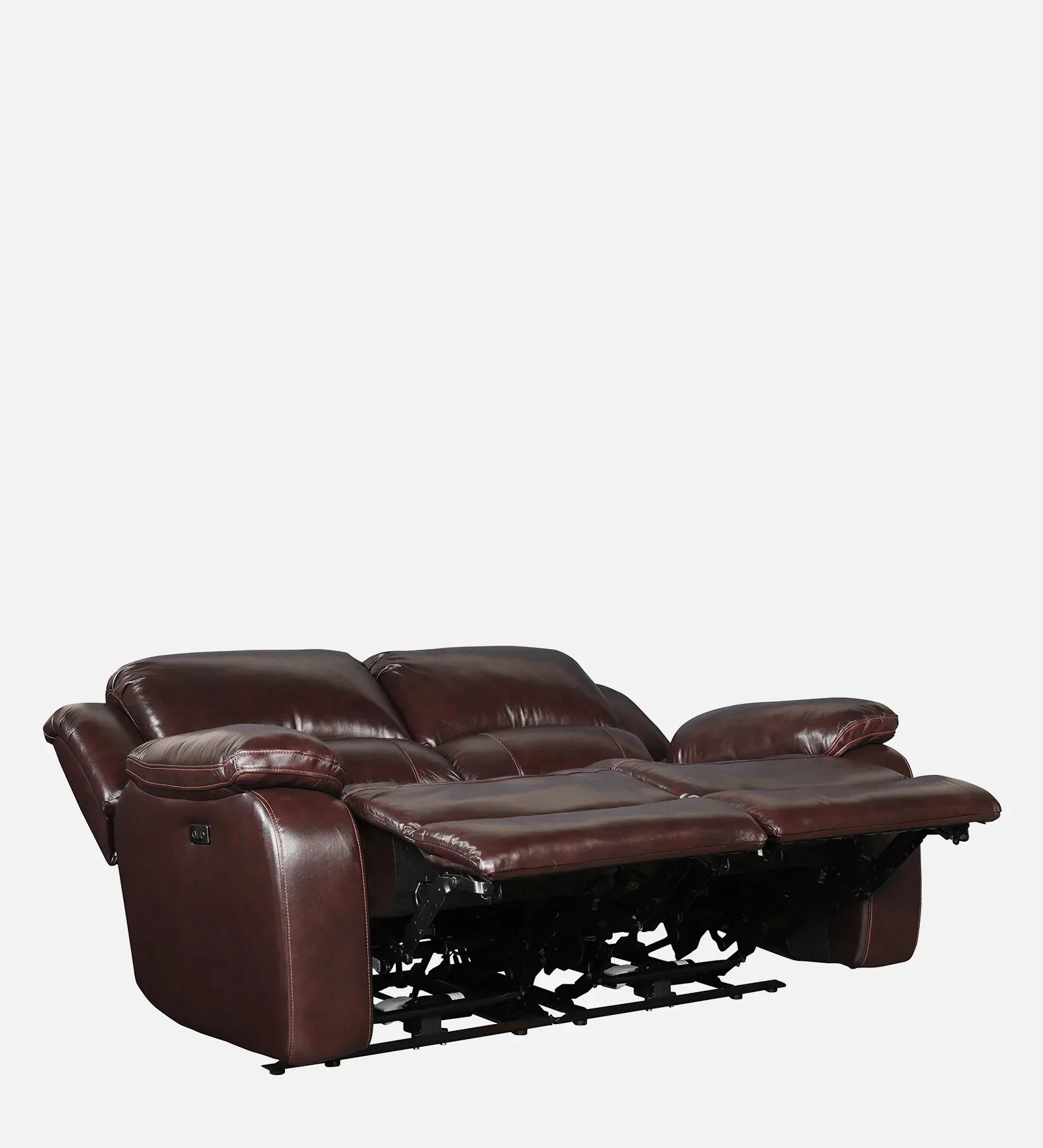 Rhine Half Leather Electric Recliner In Brown Colour - HomeTown