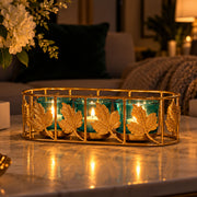 CGI Luxe Utsav Jali Tray Votive Gold Finish | 24.5X9X7.5 cm