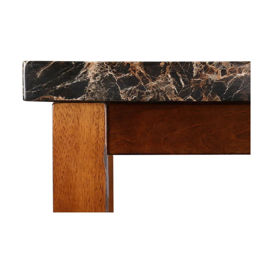 Eden Marble Finish Top 6 Seater Dining Table in Brown Colour - HomeTown