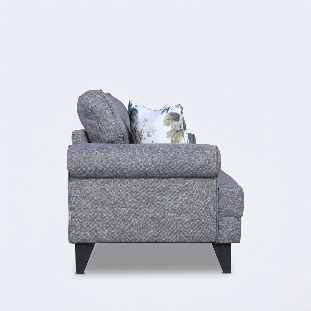 Paddington 3 Seater Sofa in Grey 100% Polyester Fabric