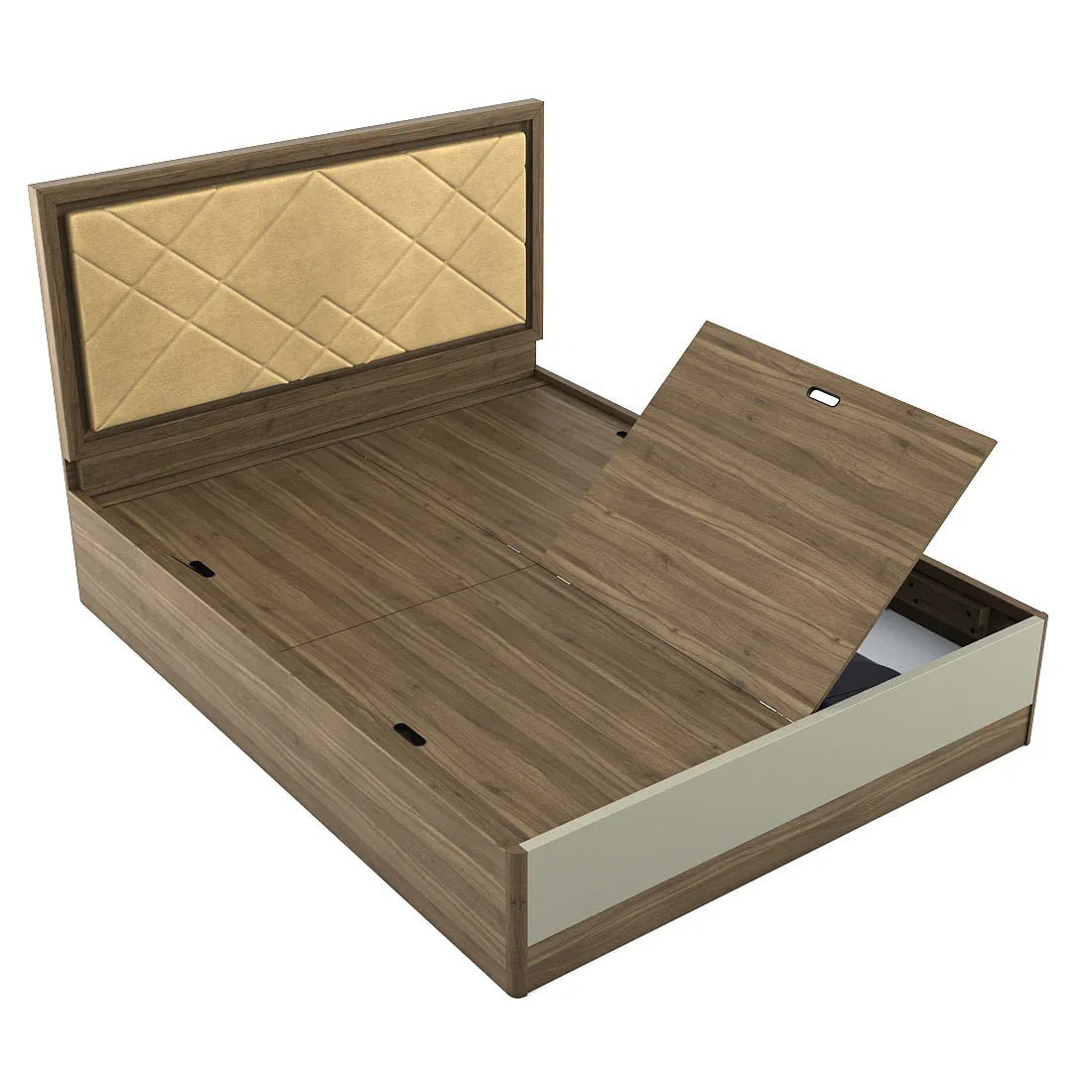 Petra King Bed With Box Storage in Walnut Colour - HomeTown