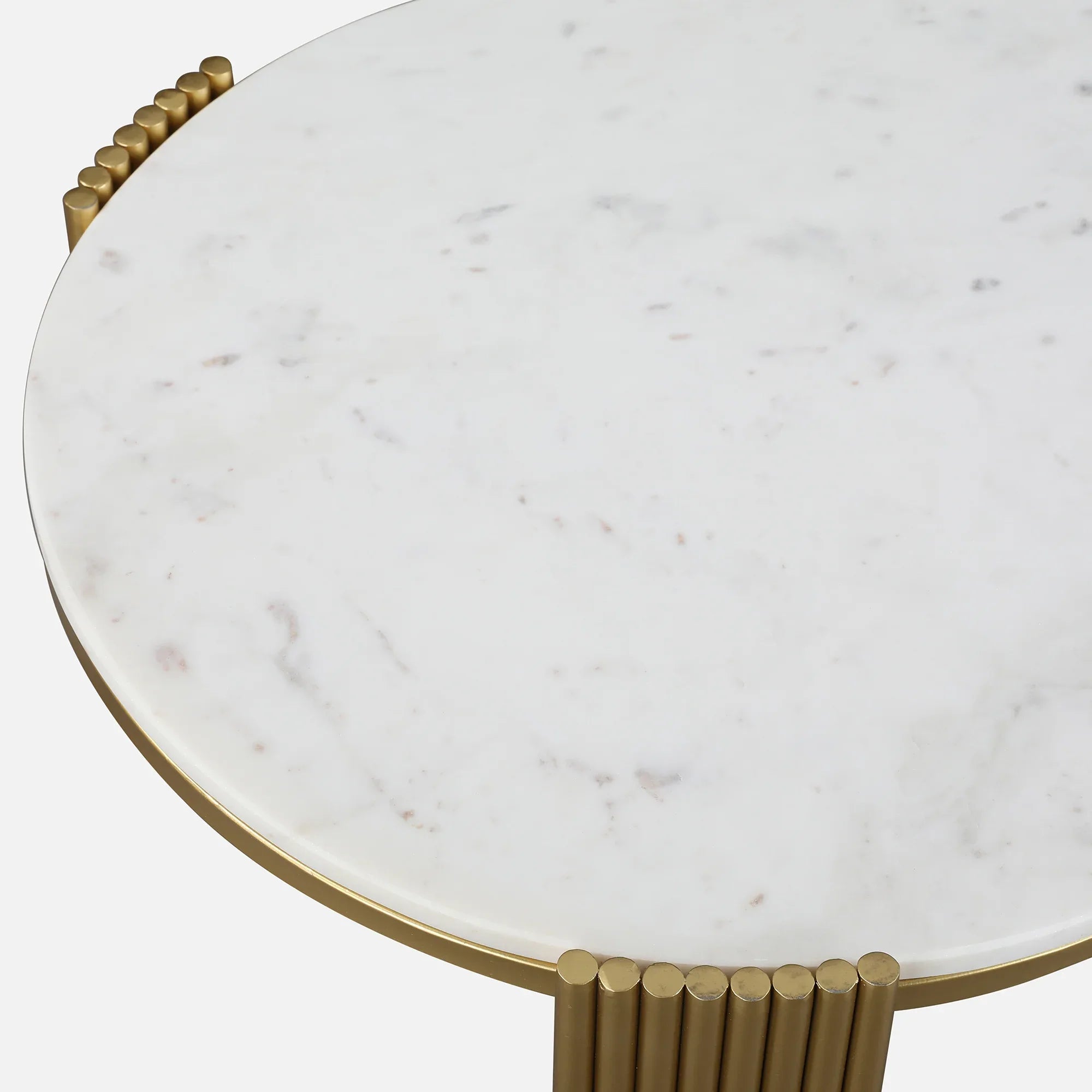 Giove Marble & Iron Center Table in White & Gold Colour - HomeTown