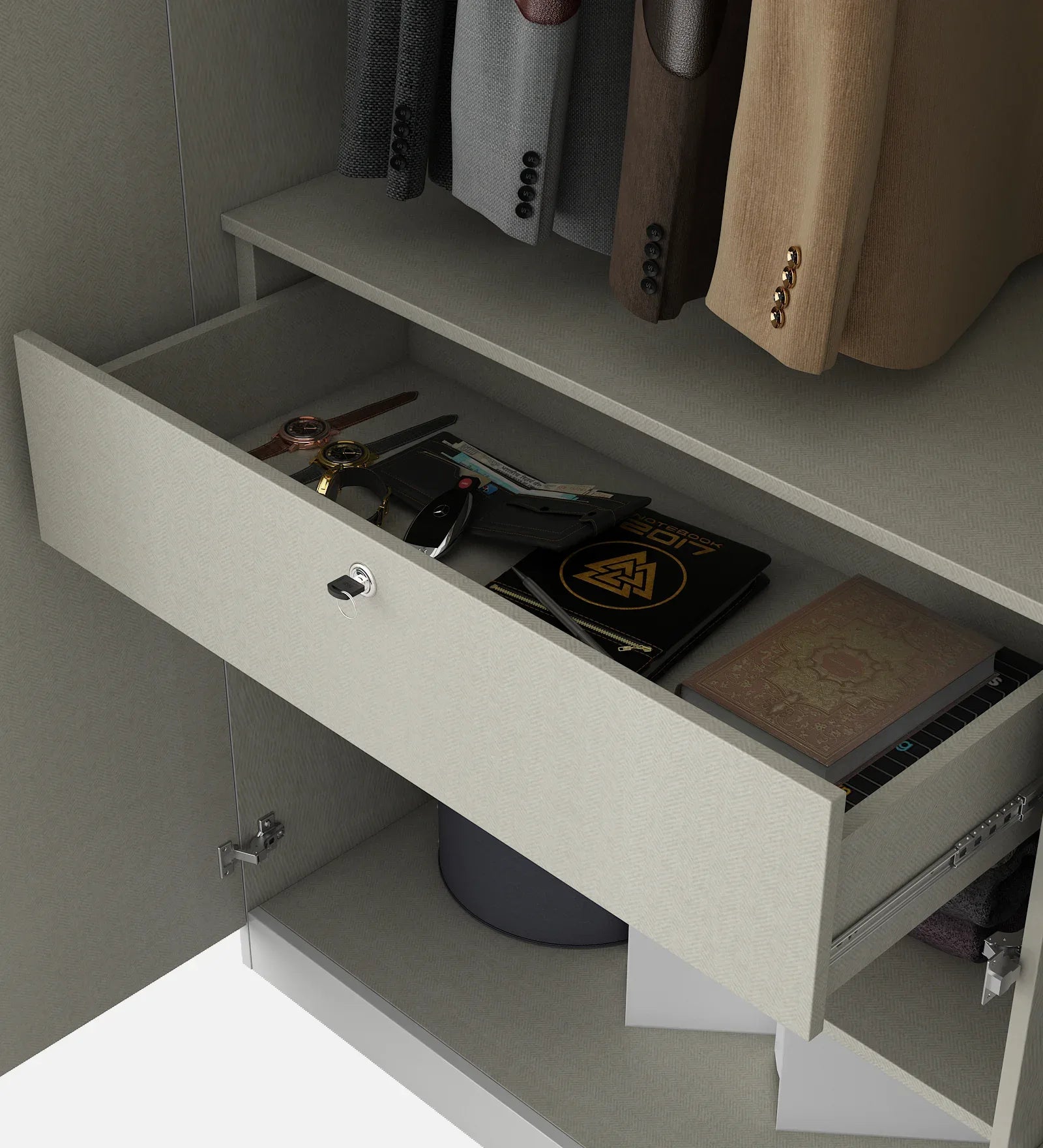 Gwen Three Door Wardrobe With Mirror in White Colour - HomeTown