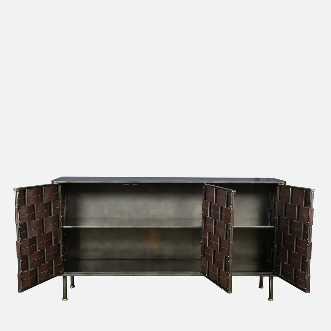 Theodore Metal Sideboard in Walnut Colour - HomeTown