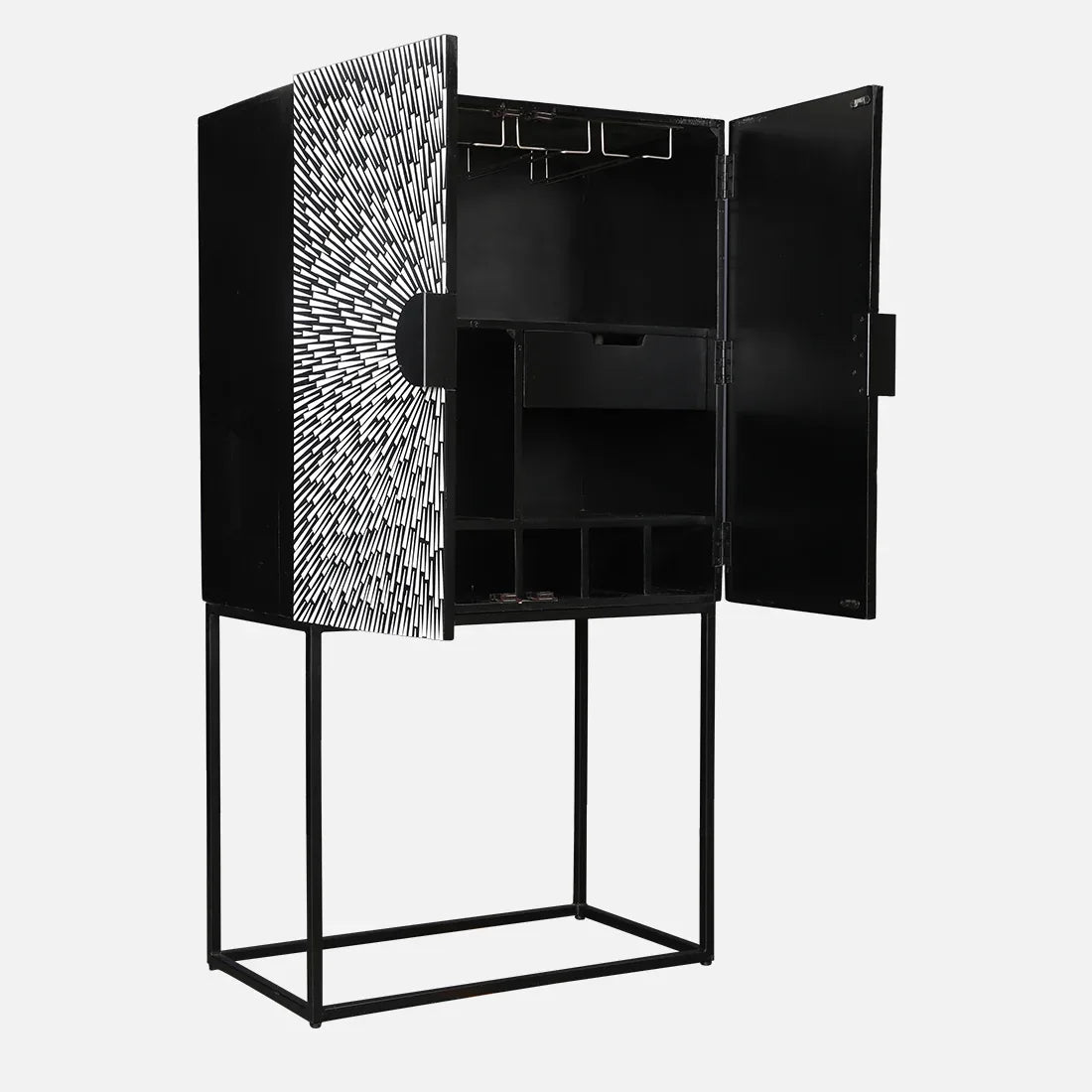 Ember Bar Unit in White and Black Colour - HomeTown