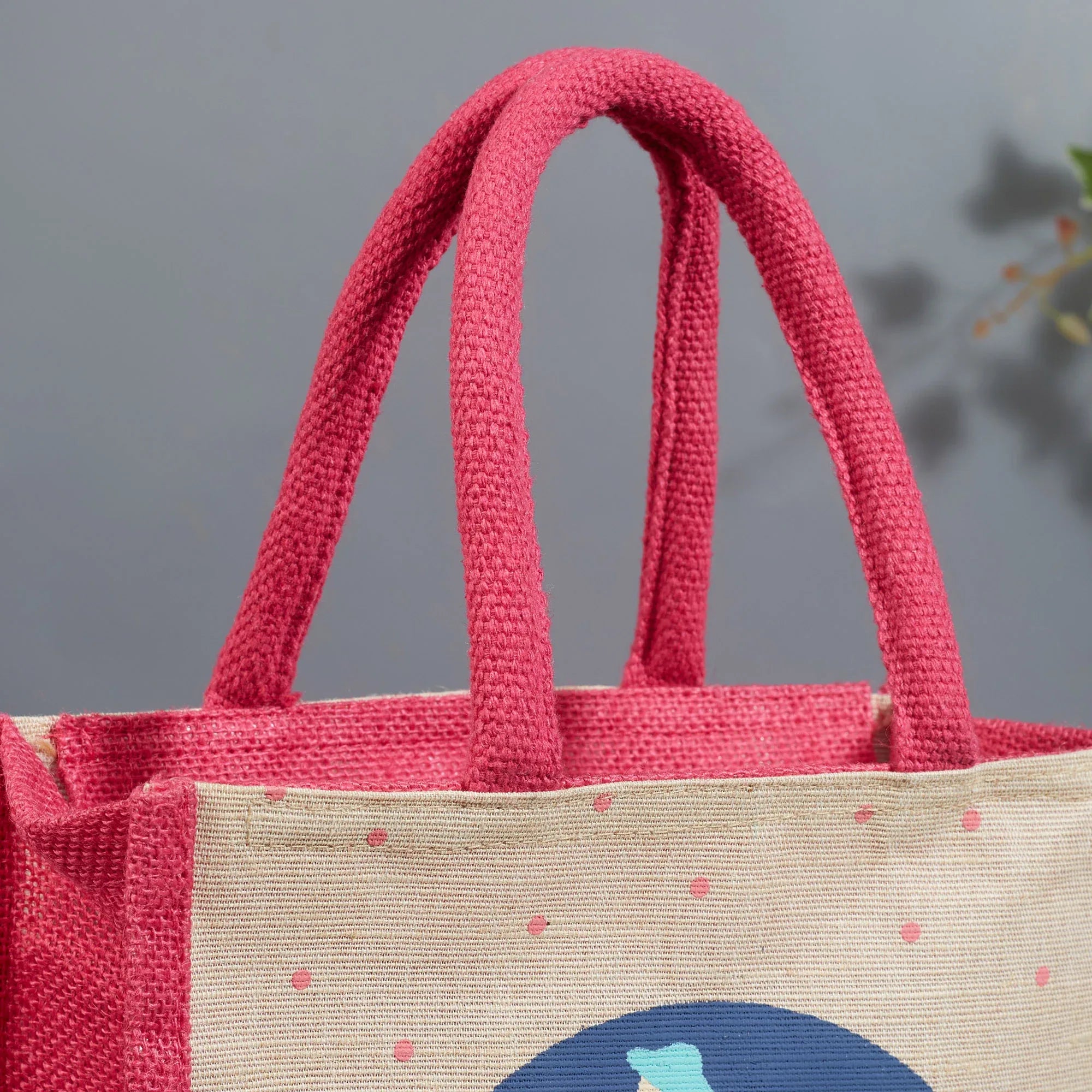 Good Life Jute Reversible Bag Garden Printed Lunch Bag 25.5 x 25.5 Cm in Multi Colour - HomeTown