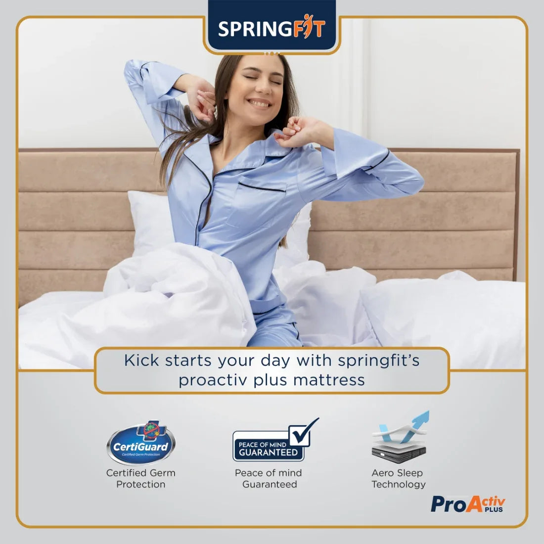 Pro Activ Plus Orthopedic Support HR Foam Single Mattress 75x36x5 Inch in White Colour - HomeTown