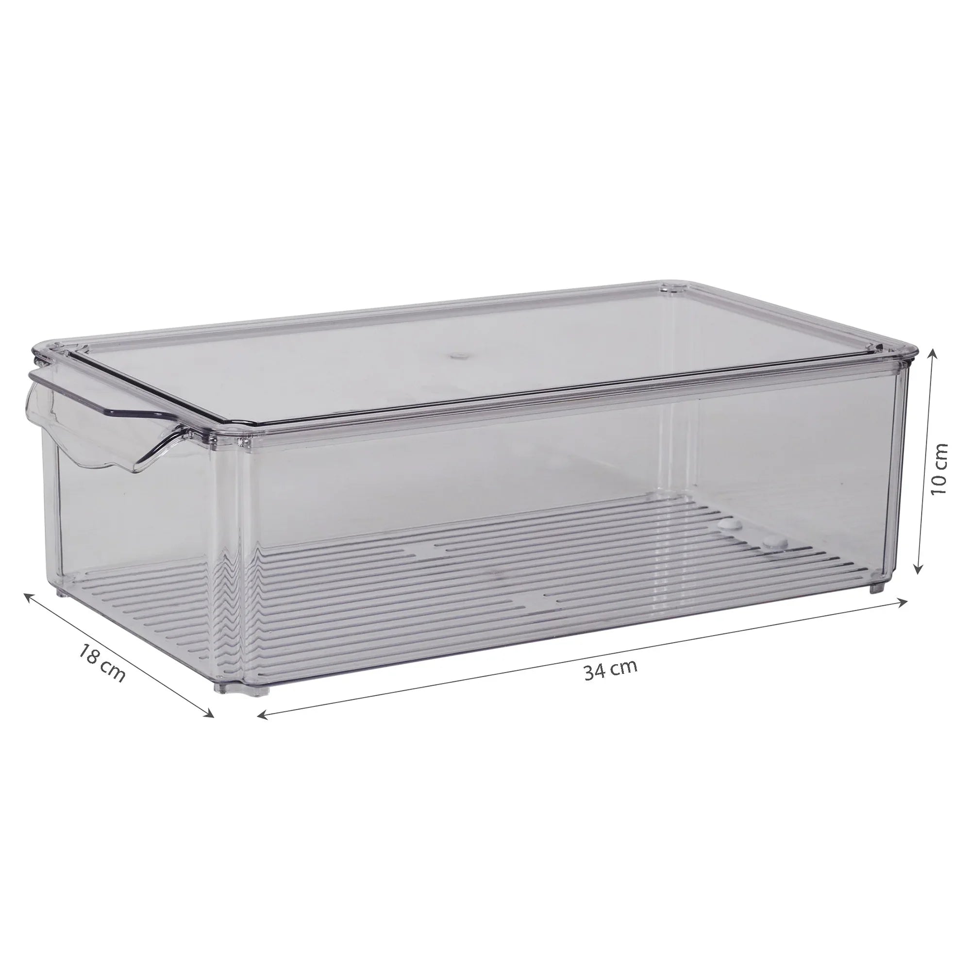 Robusto PET BPA Free Stackable Fridge Organizer with Lid & Drain - 6.1 Ltr in Transparent Colour - HomeTown