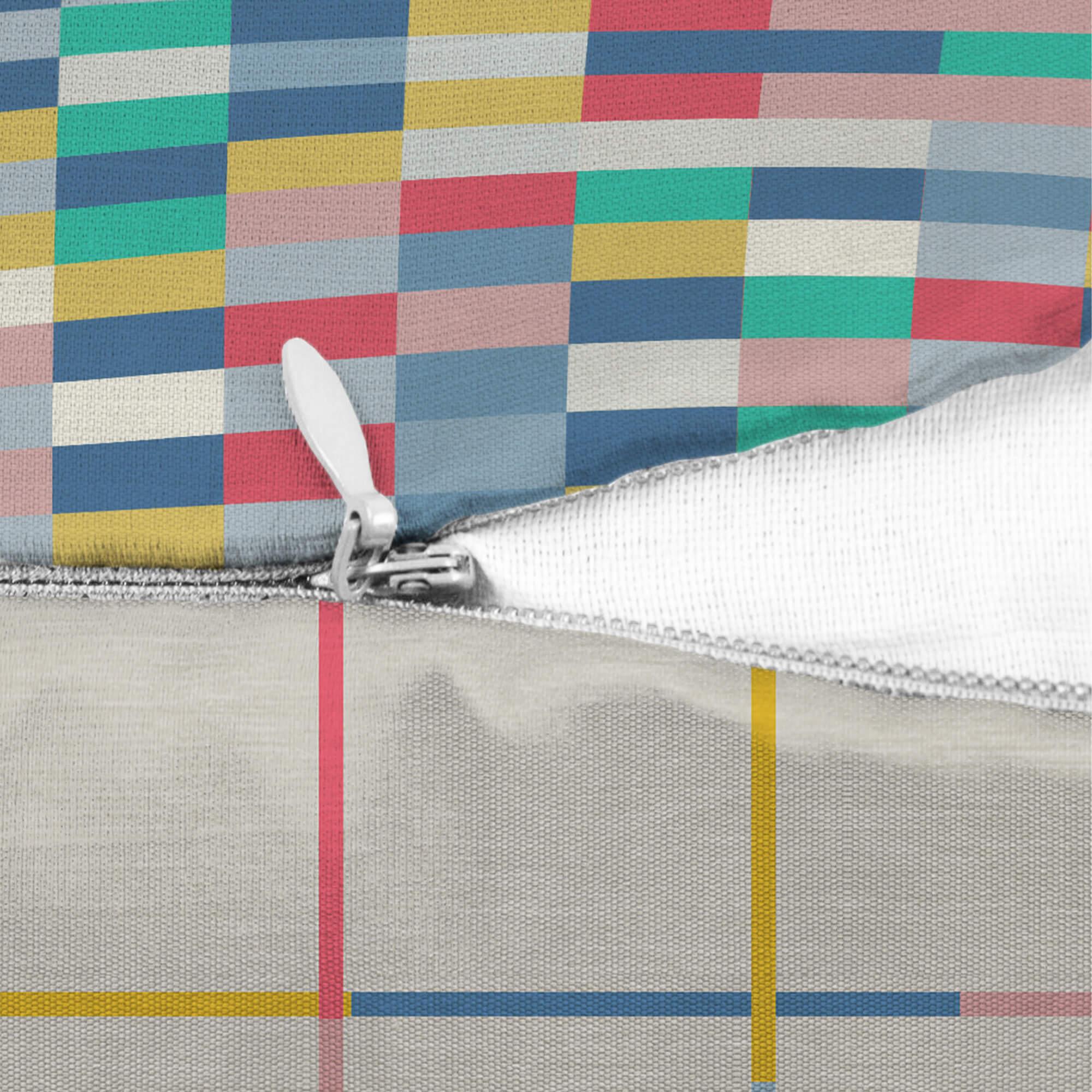 Pop Modern Reversible Brick Digital Cushion Cover 40x40 Cm in Multi Colour - HomeTown