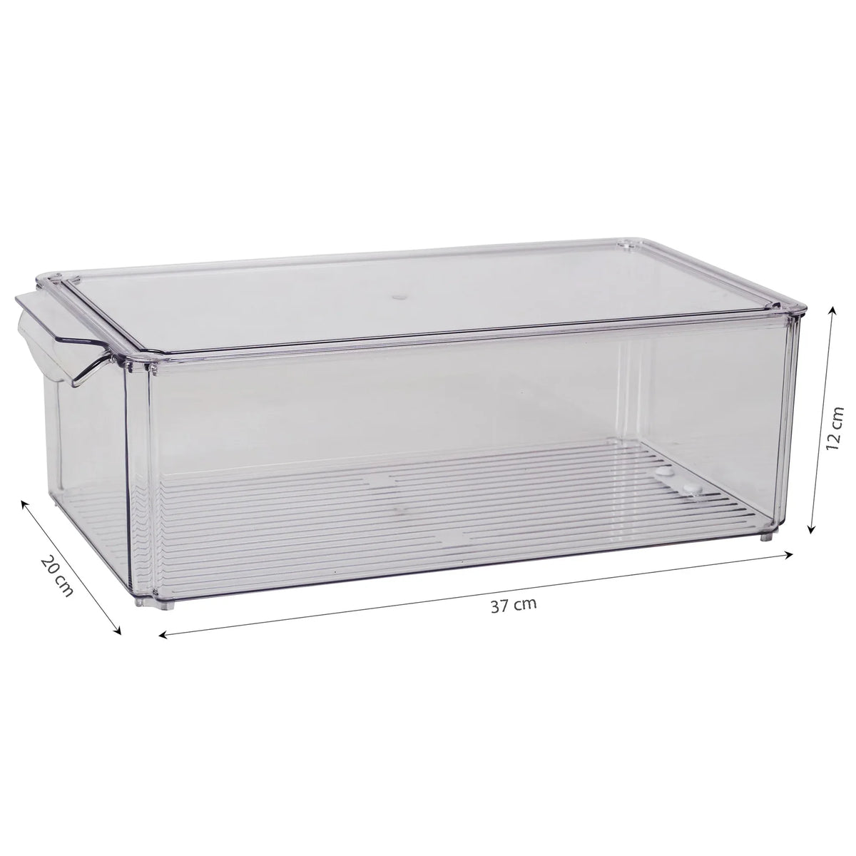 Robusto PET BPA Free Stackable Fridge Organizer with Lid & Drain- 8.8 Ltr in Transparent Colour - HomeTown