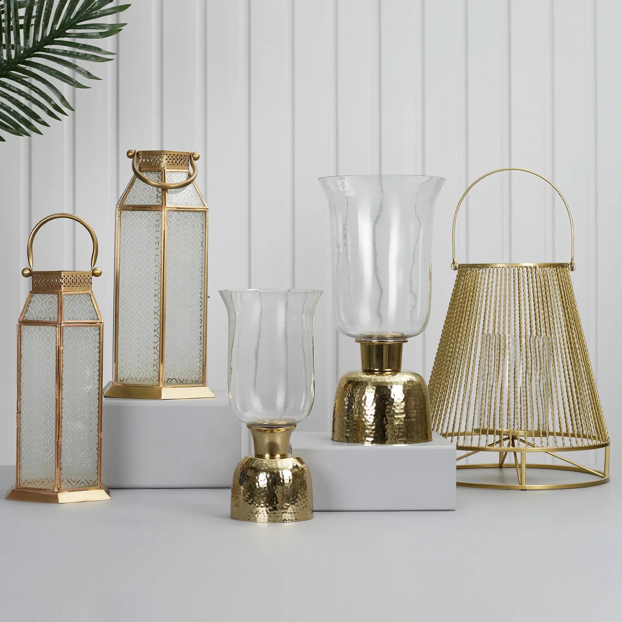 Apollo Iron and Glass Thread Dome Lantern 34x38 Cm in Gold Colour - HomeTown