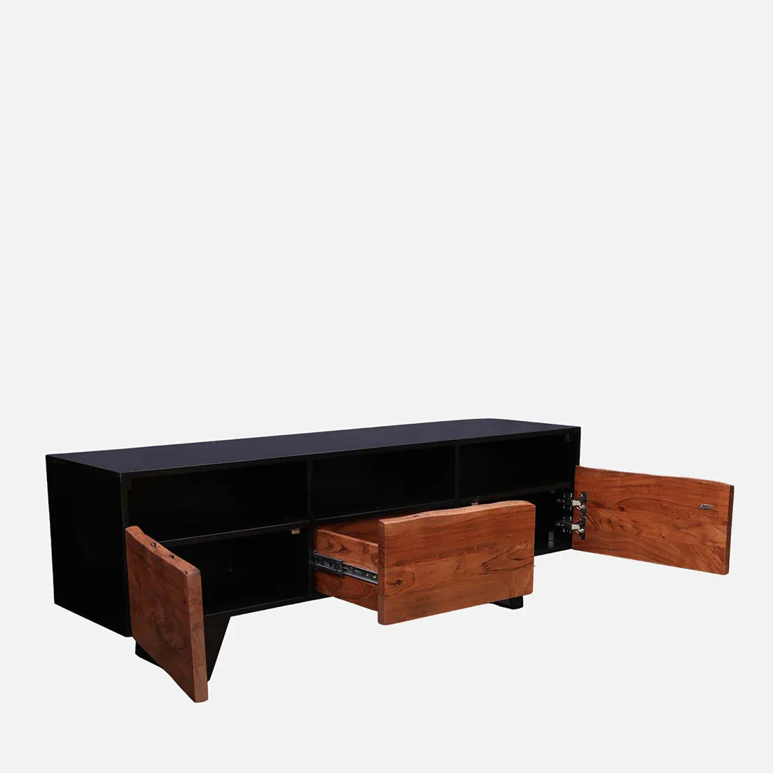Arduous Acacia Wood Low Height Tv Unit in Brown Colour - HomeTown