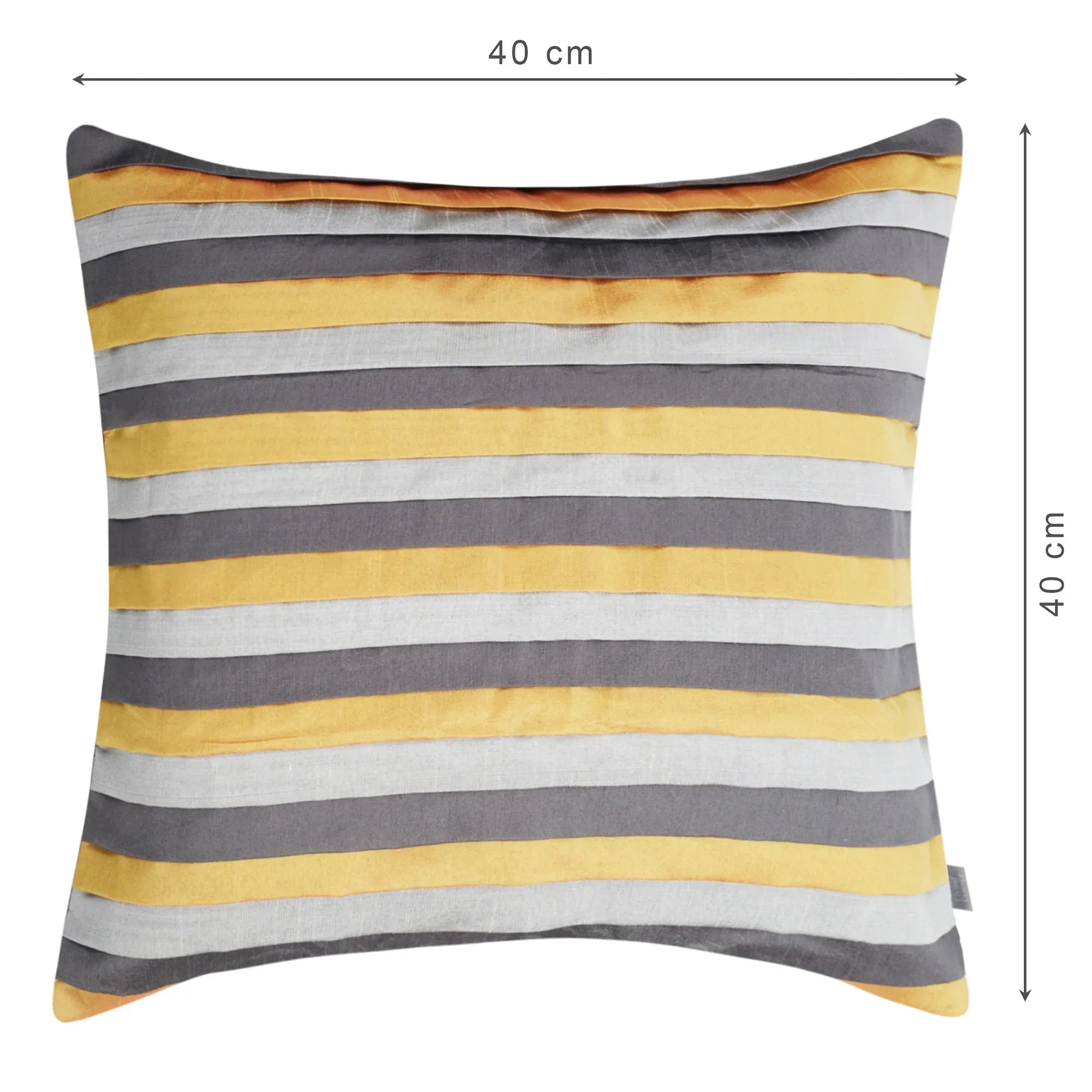 Modern Pleated Set Of 2 Cushion Cover 40x40 Cm in Charcoal Colour - HomeTown