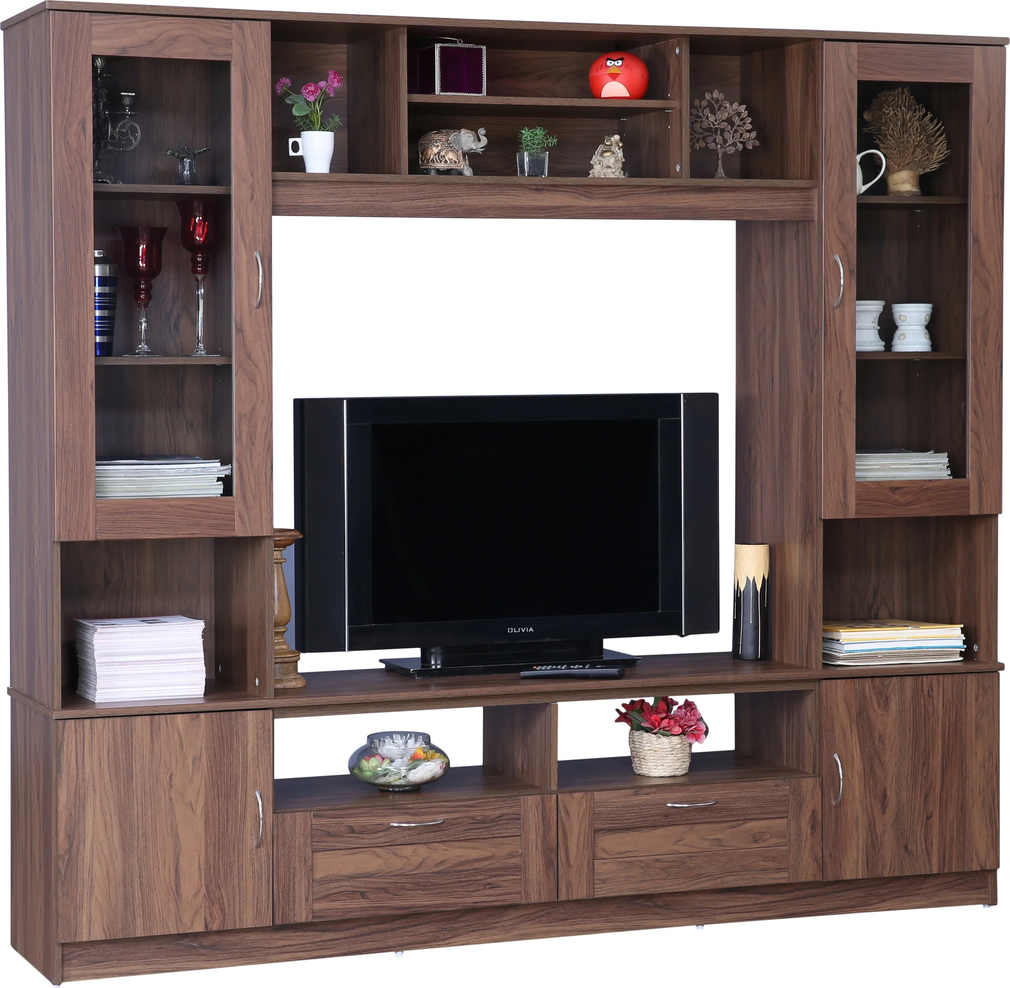 Missouri Engineered Wood Wall Unit in Light Walnut Colour - HomeTown