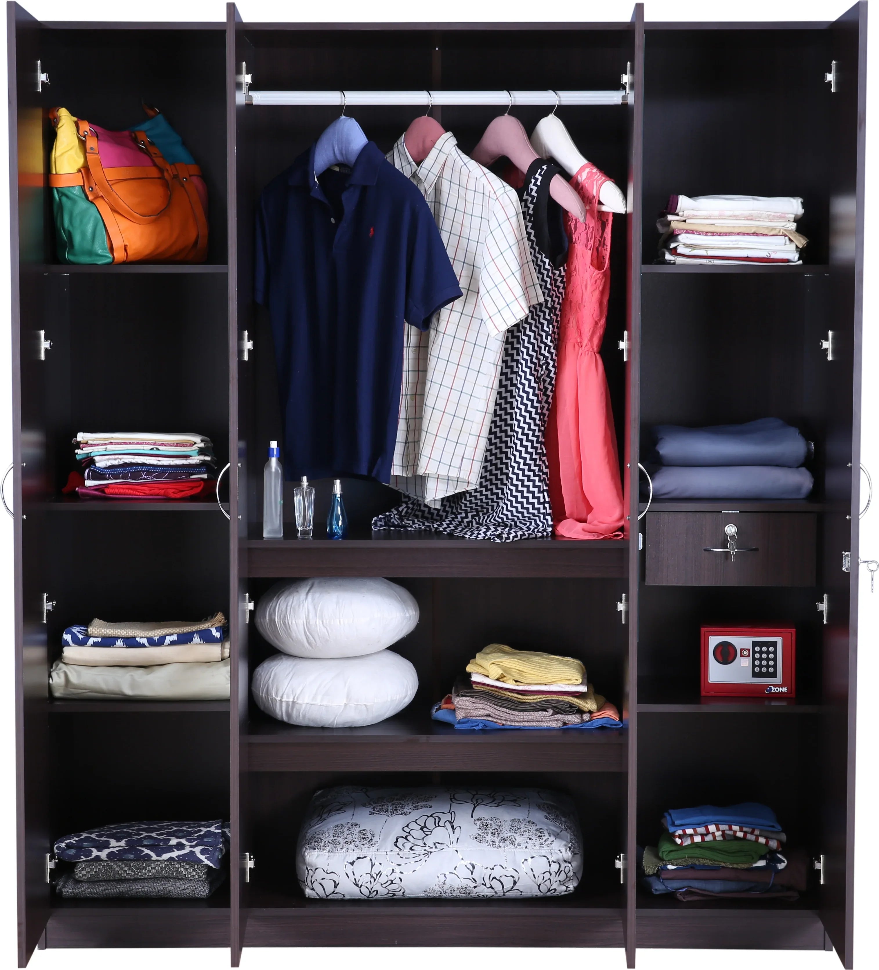 Allen 4 door wardrobe in Walnut Colour - HomeTown