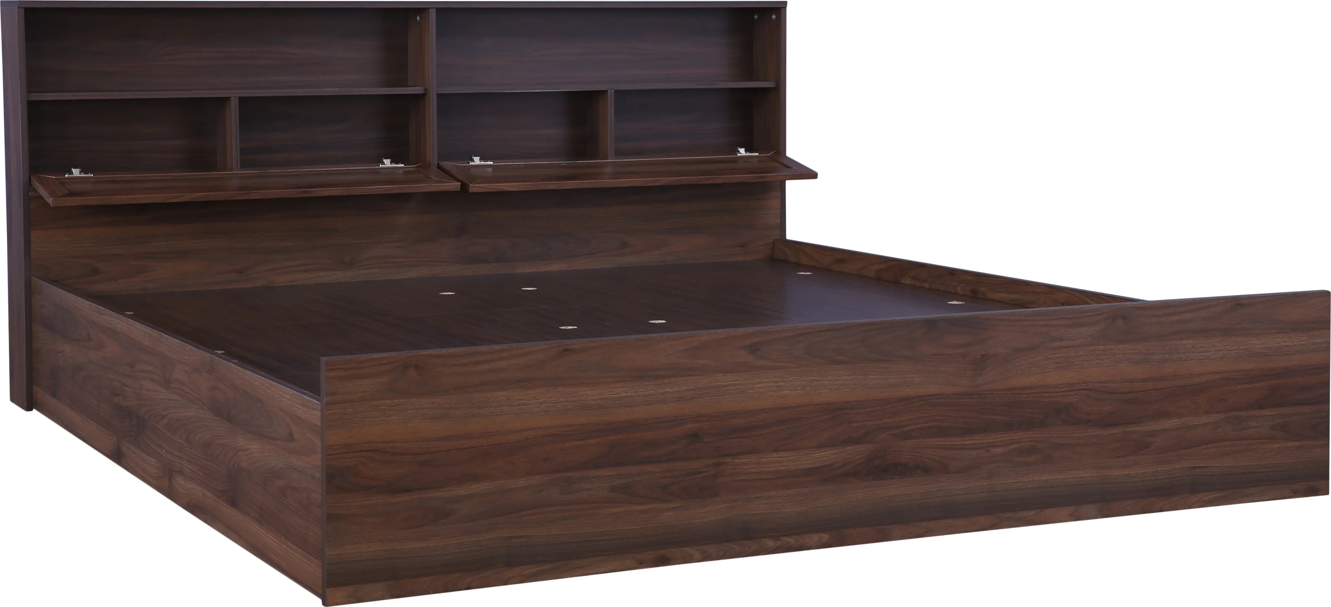Alyssa Queen bed with Box storage in Wenge Colour - HomeTown