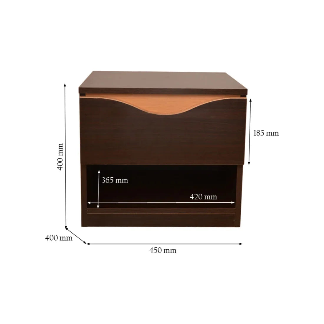 Swirl Night Stand in Dark Oak Colour - HomeTown