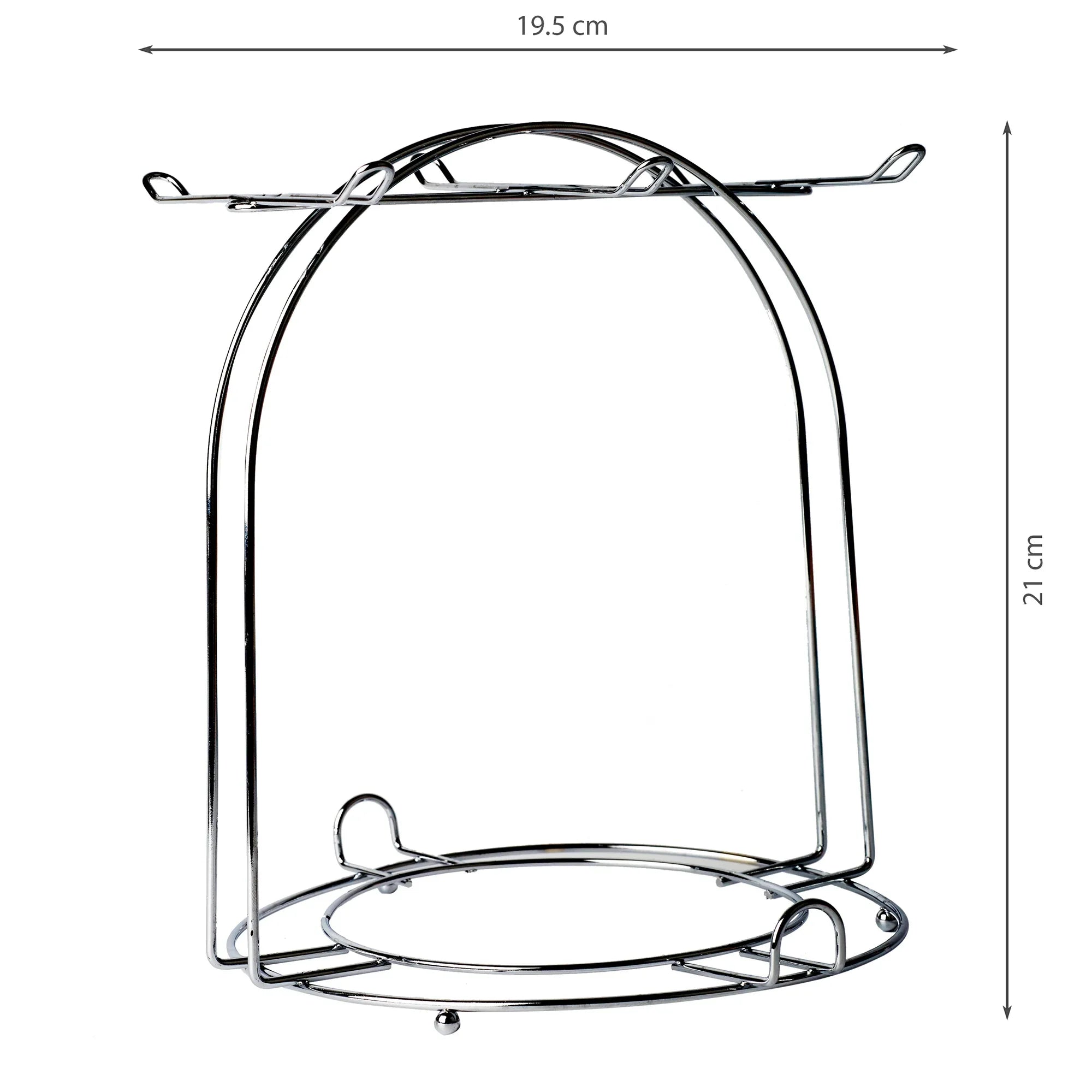 Emilia Ceramic Cup & Saucer Set Of 12 With Metal Stand in Blue & Pink Colour - HomeTown