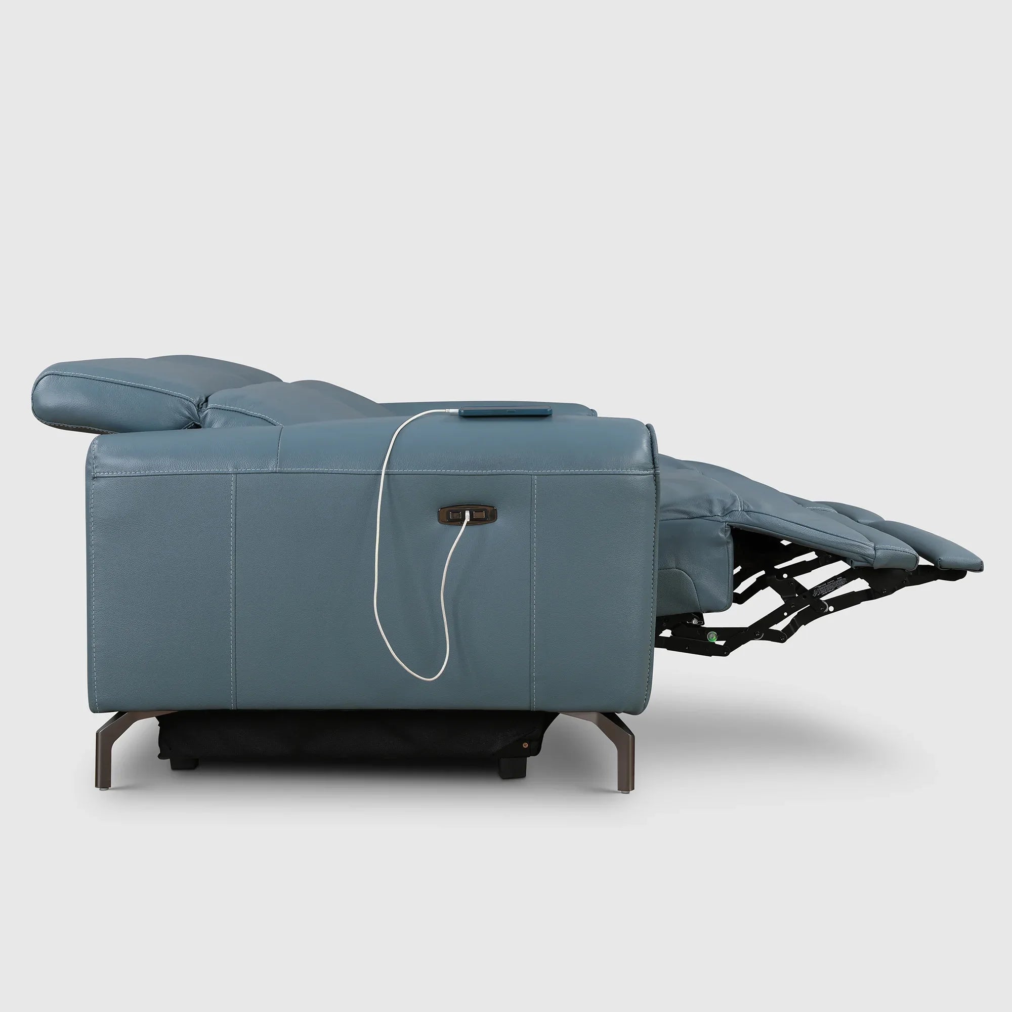 Emilia Half Leather Three seater Electric Recliner - HomeTown