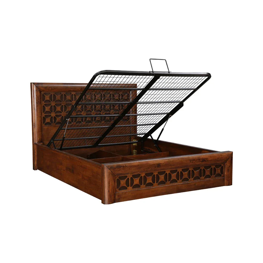 Casablanca Solidwood Bed with Hydraulic Storage in Premium Walnut Finish - HomeTown