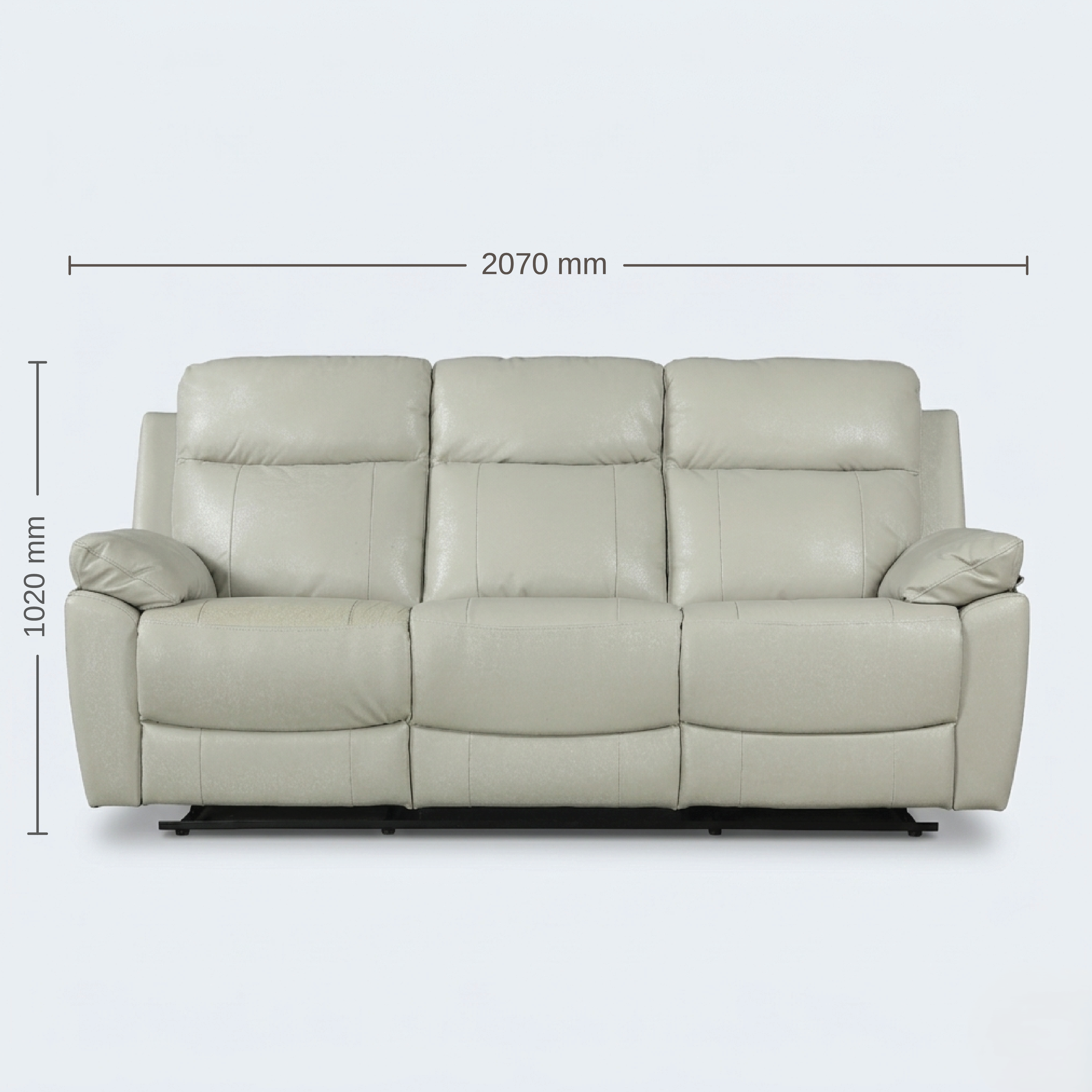 QUANTUM HALF LEATHER 3S RECLINER LT GREY