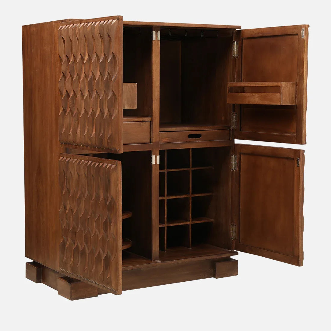 Isak Solidwood Bar Unit in Walnut Colour - HomeTown