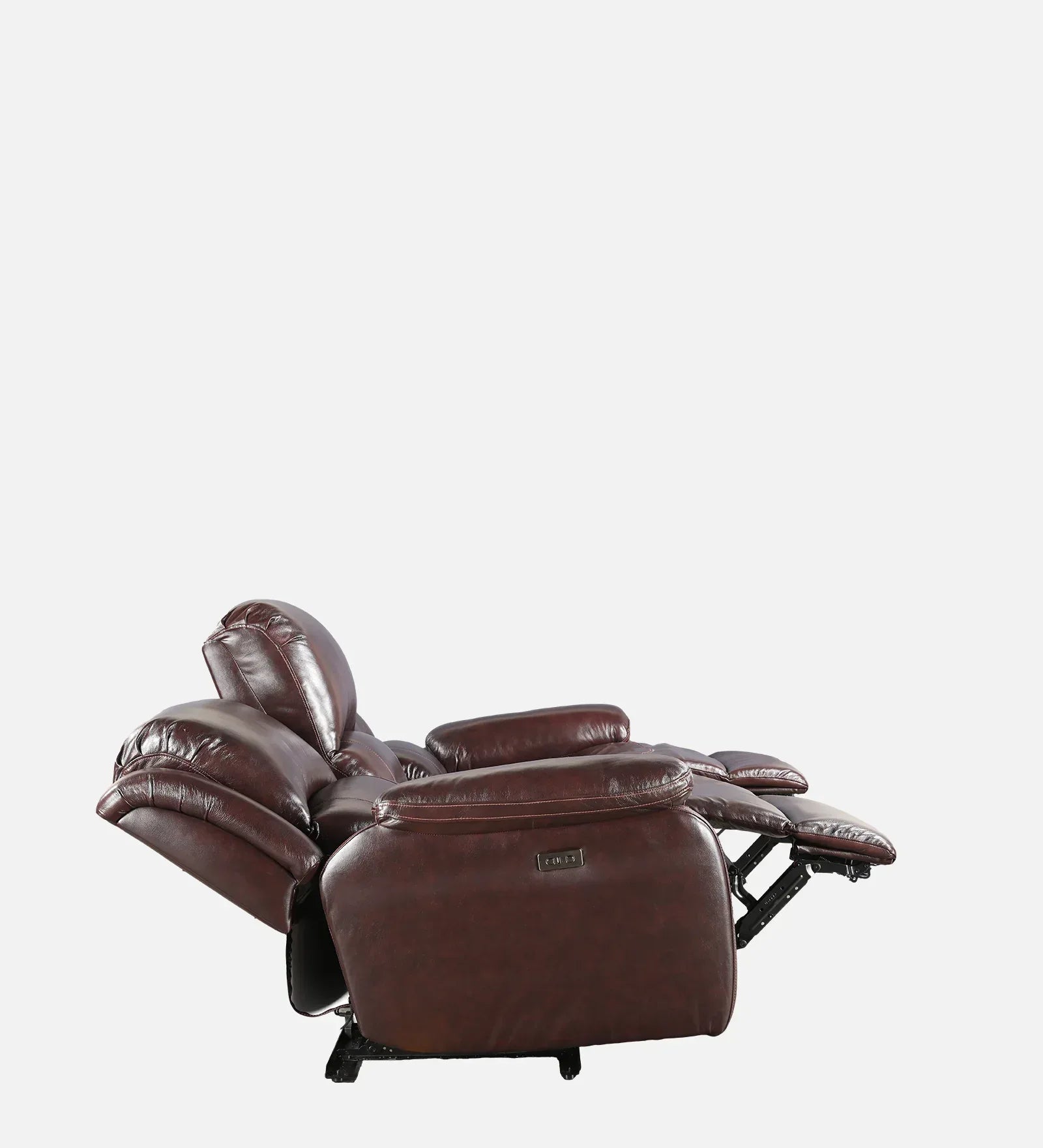 Rhine Half Leather Electric Recliner In Brown Colour - HomeTown