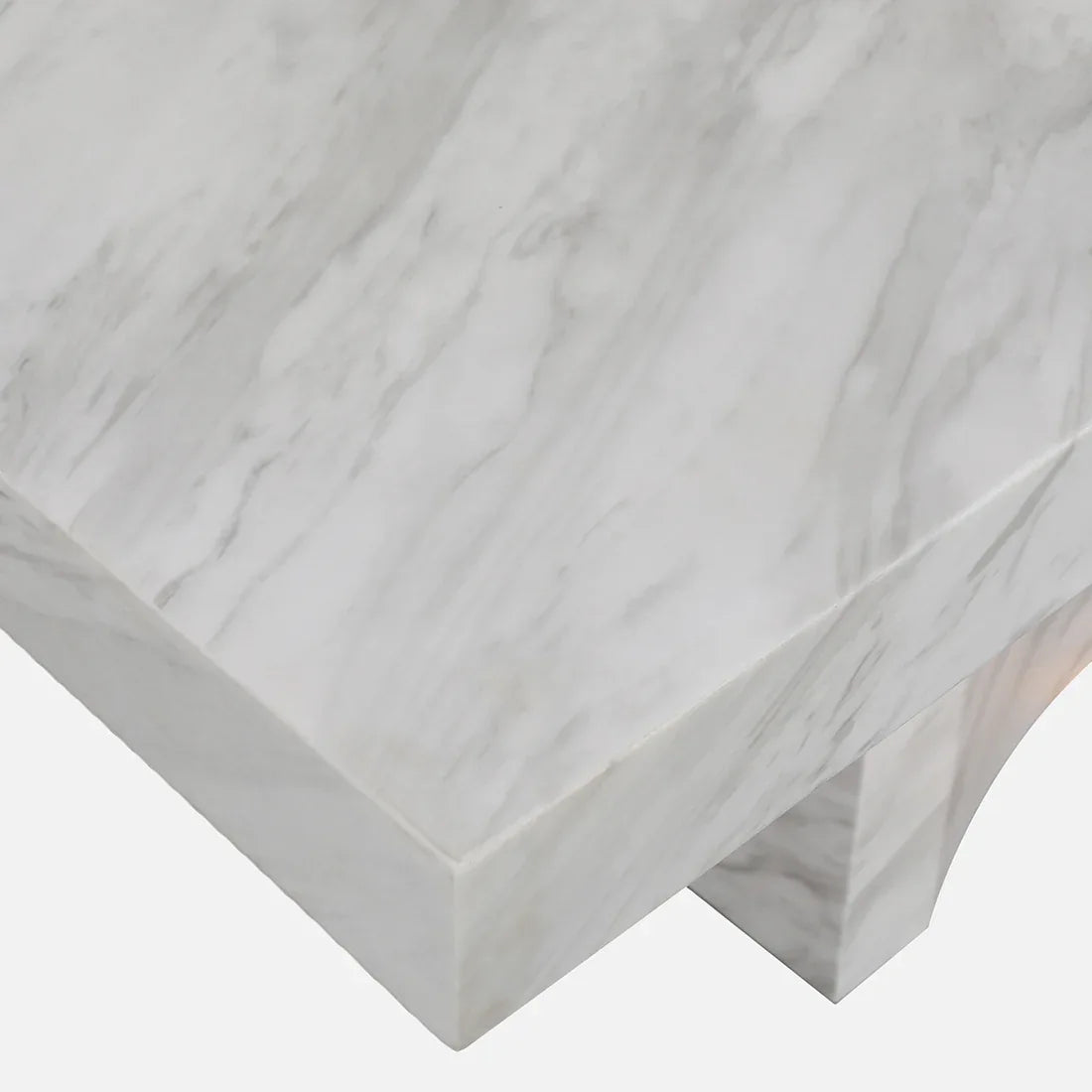 Garnet Marble Finish Six Seater Dining Table in White Colour - HomeTown