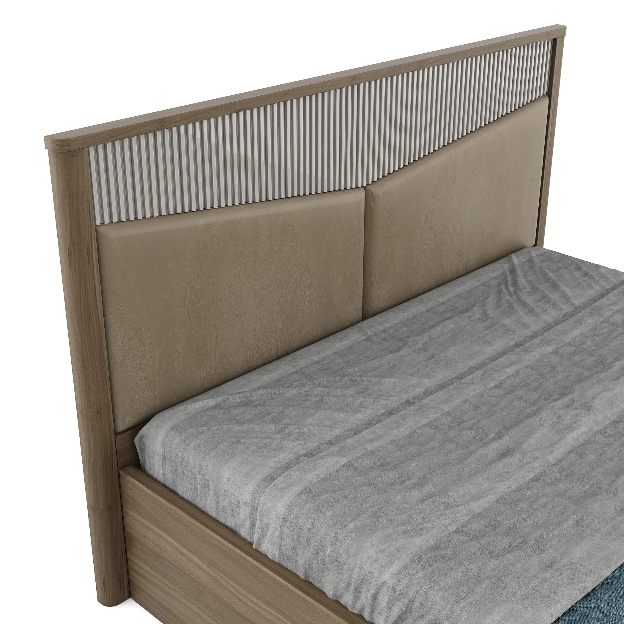 Cascade Queen Bed With Hydraulic storage in Lyon walnut Colour - HomeTown