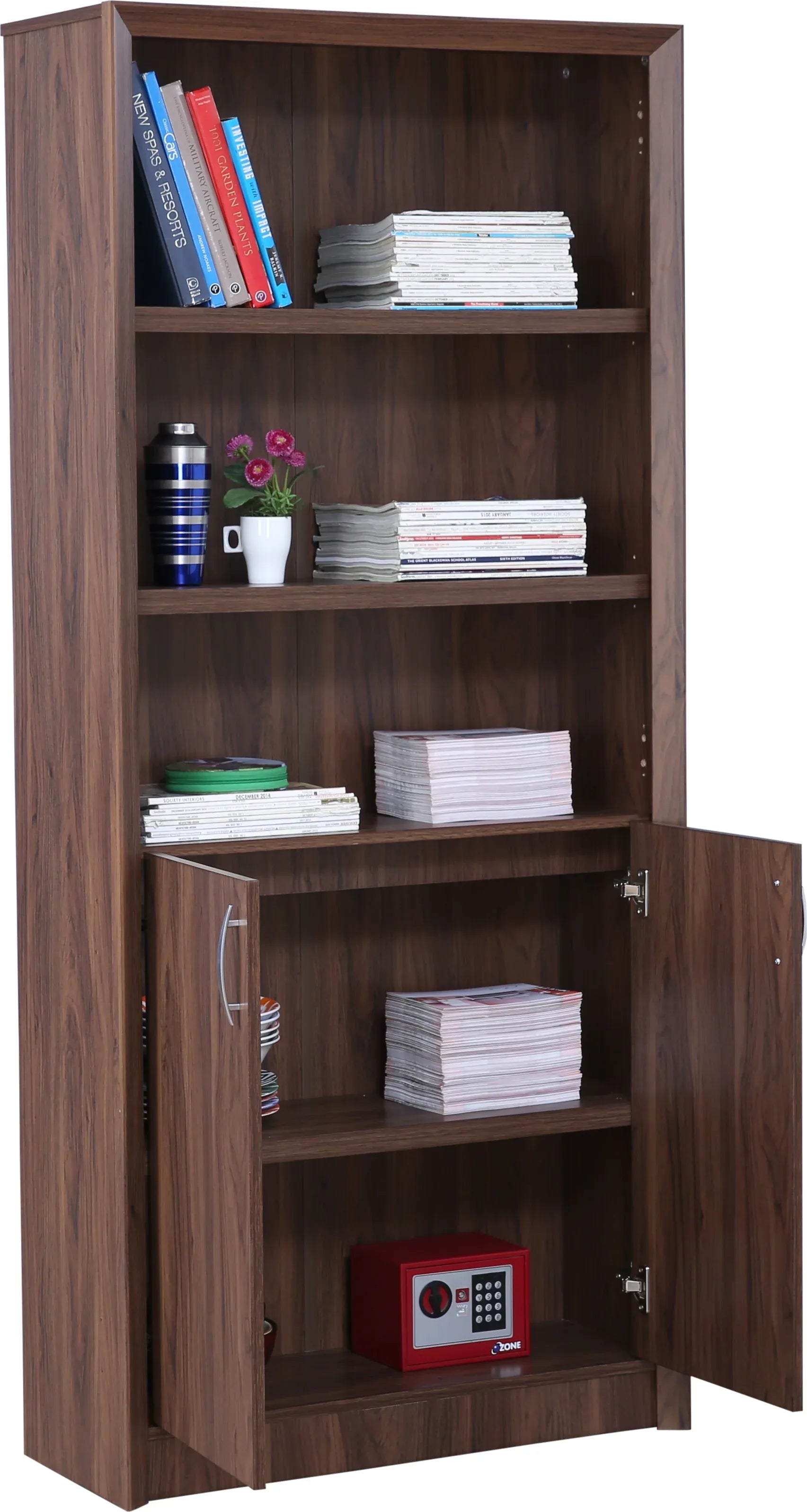 Stark Engineered Wood Open Book Case in Walnut Colour - HomeTown