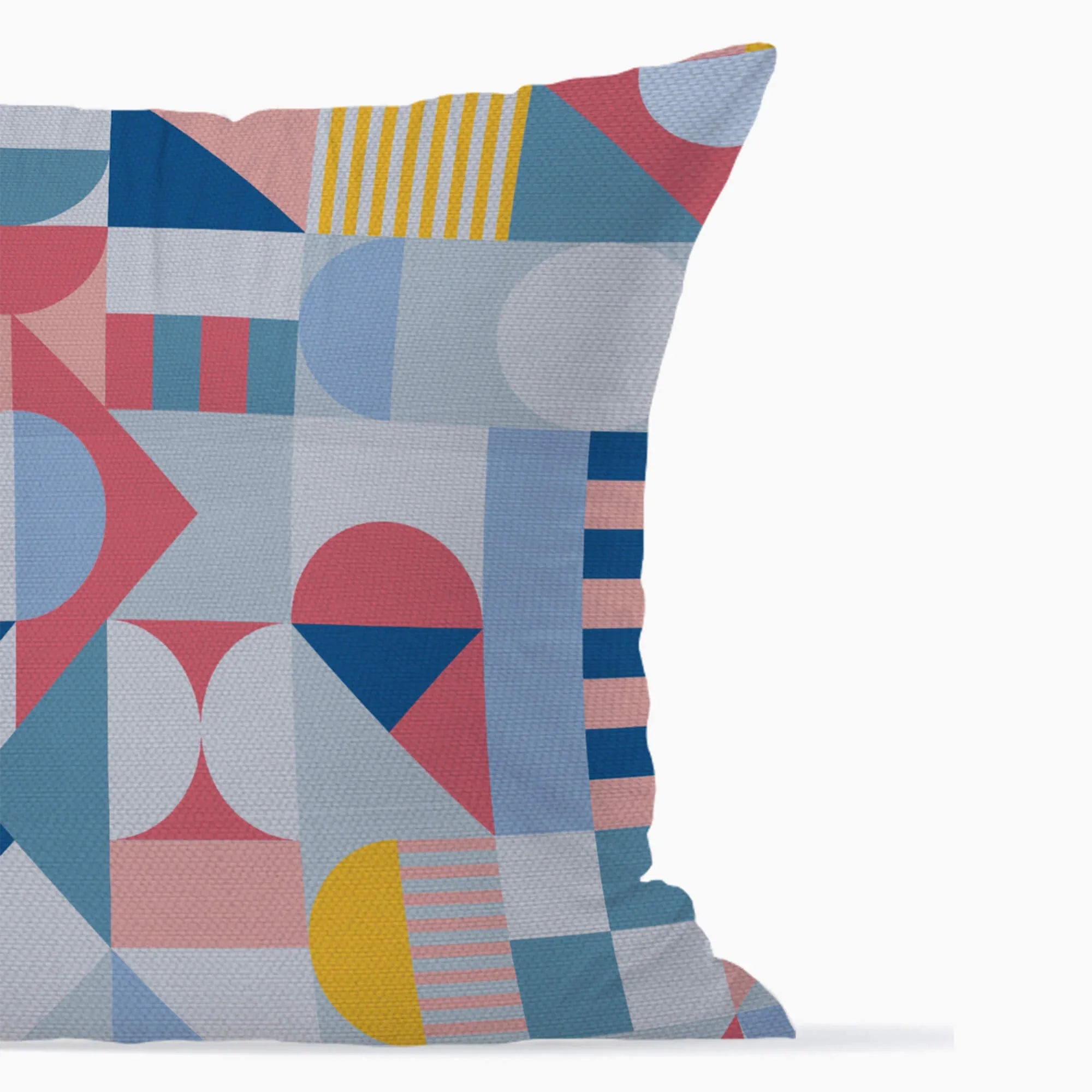 Pop Modern Reversible Bauhaus Digital Cushion Cover 40x40 Cm in Blue Colour - HomeTown