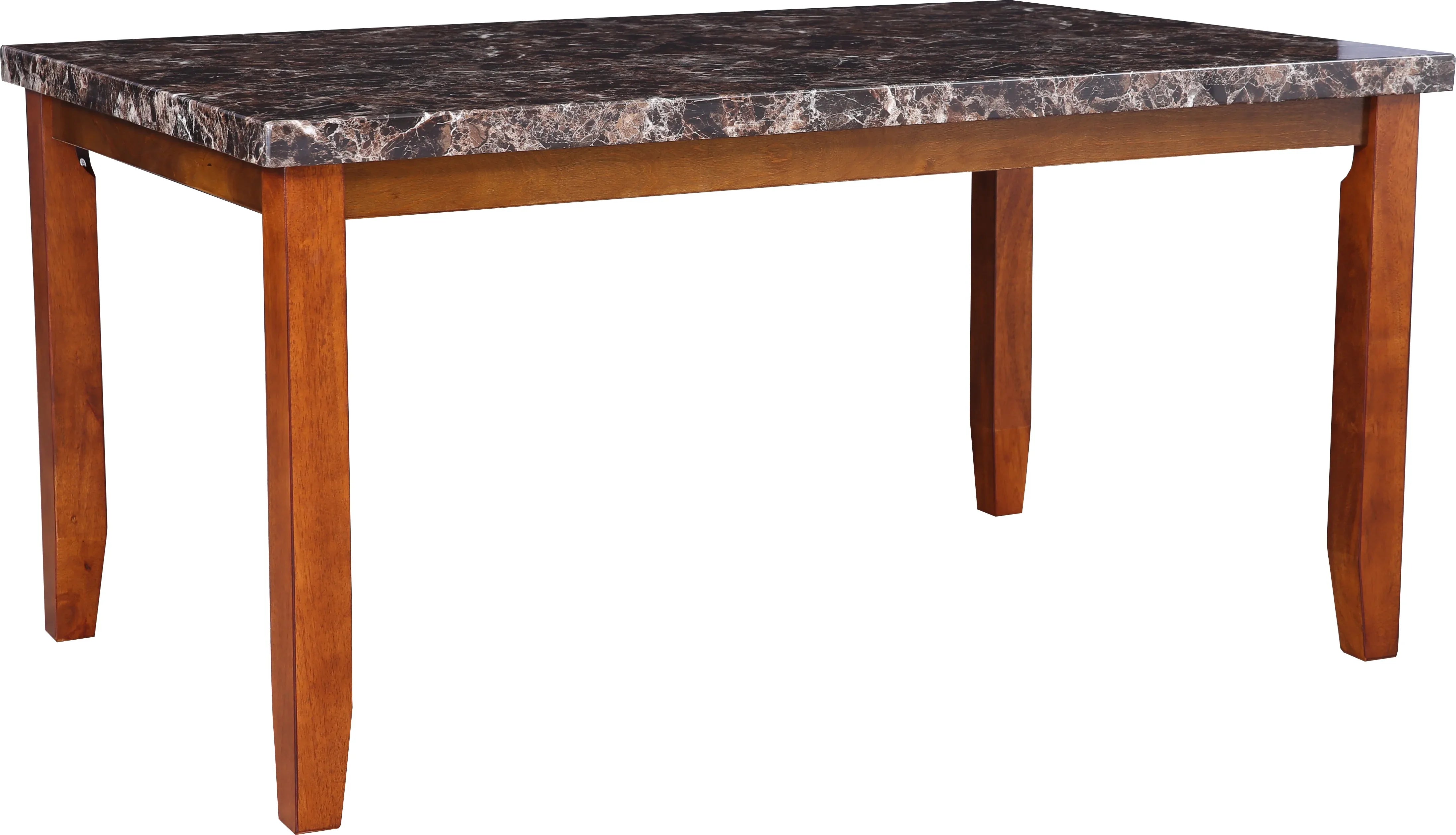 Eden Marble Finish Top 6 Seater Dining Set in Brown Colour - HomeTown