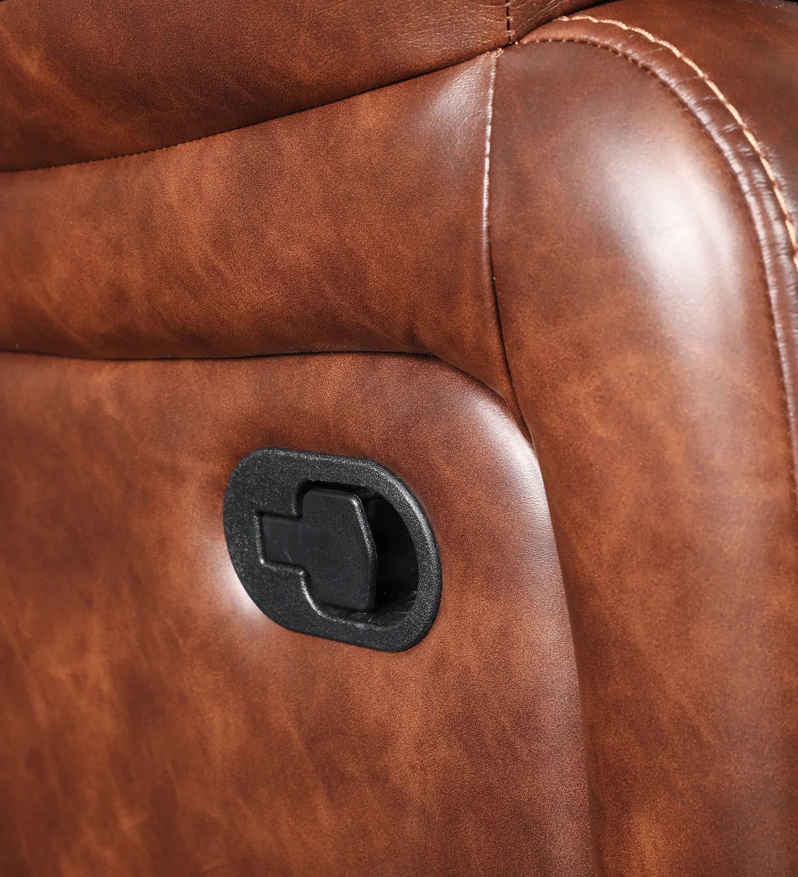 Urbano Leather Fabric Single Seater Recliner in Brown Colour - HomeTown